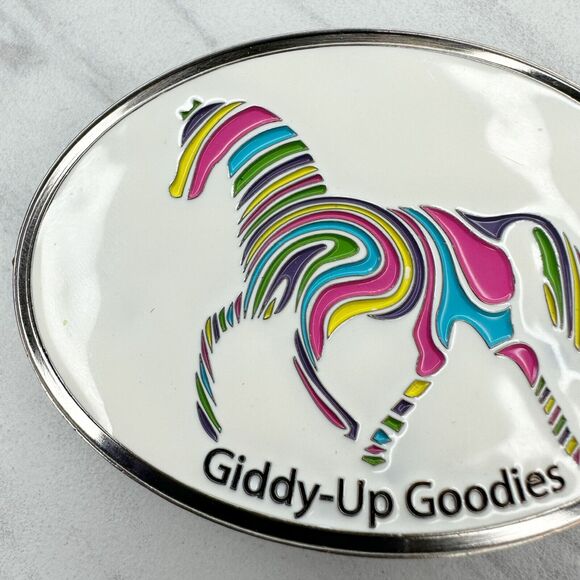 Spec Cast Giddy-Up Goodies Rainbow Horse Equestrian Belt Buckle Collectible ✨ - Picture 3 of 8